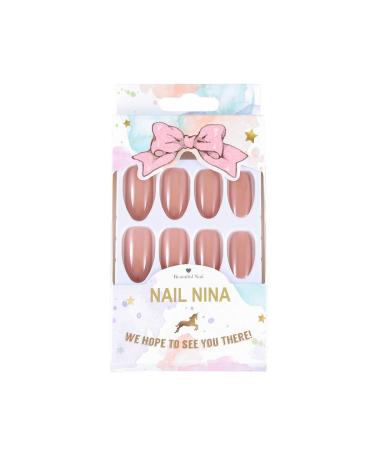 Brishow Dark Pink Artificial Nails - 24 Pcs Long Acrylic False Nail Tips for Women & Girls | International Shipping - Buy Online on GoSupps.com
