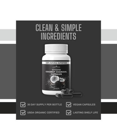 Lone Star Botanicals - Organic Activated Charcoal Capsules Digestive Supplement 120 Count (60 Servings) - Buy Online on GoSupps.com