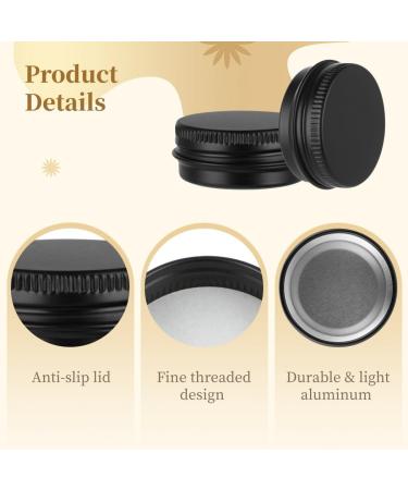 24 Pcs Mini Cosmetic Jars - 15 Ml Aluminum Balm Lotion Jars with Black Metal Lids for Travel & Daily Use - Perfect for Business & Personal Care - Buy Online on GoSupps.com