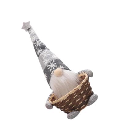 Ciieeo Christmas Candy Basket Storage Baskets Household Storage Basket Christmas Decor Bread Basket Bamboo medium Grey