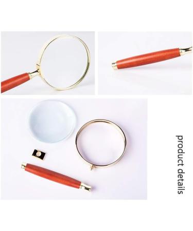 Magnifiers Reading Magnifier 10X Handheld Child Elderly Magnifier Rosewood Handle Optical Glass Lens Loupe - Buy Online on GoSupps.com