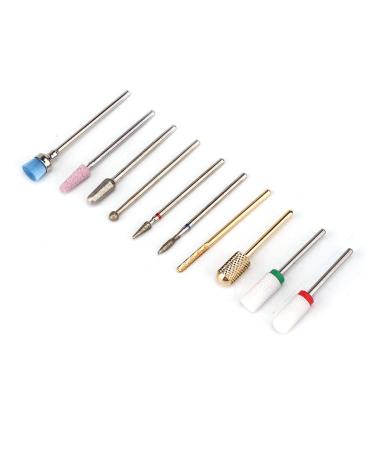 Professional Tungsten Steel Nail Drill Set for Acrylic & Gel Nails - 10-Piece Kit for Nail Care & Removal (BH08) - Buy Online on GoSupps.com