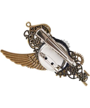 Limtula 2in1 Medieval Lapel Pin/Hair Clip for Girl Adult Hair Costume Decors Steampunk Wing Gear Key Shape Lapel Pin Hair Pin Gold - Buy Online on GoSupps.com