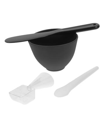 TOPBATHY Kit pour M lange de Masque Facial Silicone Noir Bol avec Cuill re Doseuse Set DIY pour Soins Peau et Pr paration de Masques