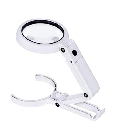 USB Eight LED Light Handheld Magnifier Stand-up Desktop Reading Repair Multi-Purpose Magnifier White 5x/11x Made in China