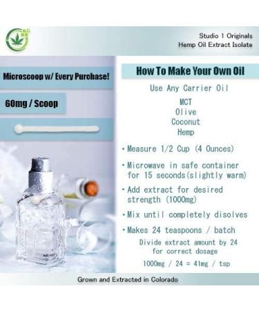 Studio 1 Originals LLC | Hemp Extract Powder | Hemp Oil Extract Isolate | 100% Pure Isolate Powder | 10g 10000mg Isolate - Buy Online on GoSupps.com