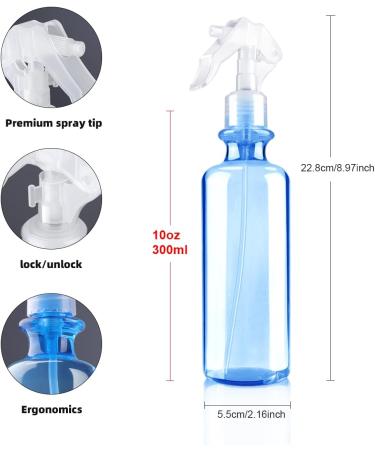 Bosnyyds Plastic Refillable Spray Bottle 10 Oz/300ml (2 Pack) - Ideal for Hair Styling, Gardening, Kitchen Cleaning - Versatile All-Purpose Sprayer for Skin Care - Blue - Buy Online on GoSupps.com