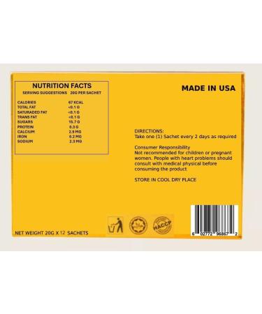 Large 24 Pack Natural Honey Infused with Natural Jelly Local Bee Pollen from Ginseng Blossoms & Herbs - Full Box of 20G Honey Sachets  - Buy Online on GoSupps.com