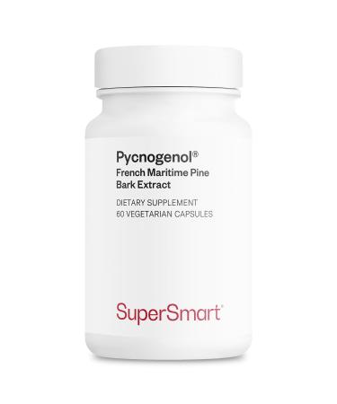 Supersmart - Pycnogenol 200mg per Day (Patented & Highly Bioavailable) - French Maritime Pine Bark Extract | Non-GMO & Gluten Free - 60 Vegetarian Capsules