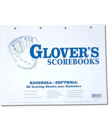 Glover's Scorebooks Baseball/Softball Scoring and Stats Sheets (30 Games)