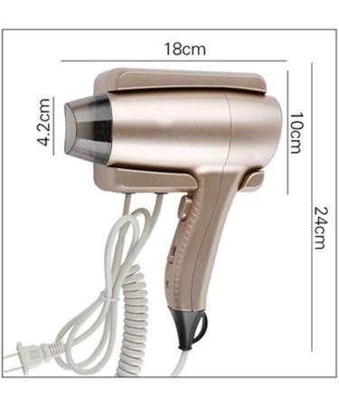 Hair Dryer Hotel Wall Mounted Blow Dryer 1200W White Compact Lightweight Hairdryer Hot/Cold 2 Heat Settings Overheating Protection Constant Temperature Hair Care for Home Hotel Bathroom Gold Small - Buy Online on GoSupps.com