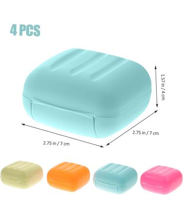 Healeved 4pcs Box Bathroom Soap Dish Soap Savers Case Container Soap Dish Holder Soap Dish with Lid and Drainage Soap Dish Case Draining Soap Saver Soapdish Handmade Soap Travel Soap Box 7.00X7.00X4.00CM As Shown - Buy Online on GoSupps.com