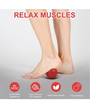 Uraqt Fascia Ball Set - Hedgehog Massage Balls for Muscle Tension Relief | Ideal for Feet Back Neck & Hands (Red) - Buy Online on GoSupps.com