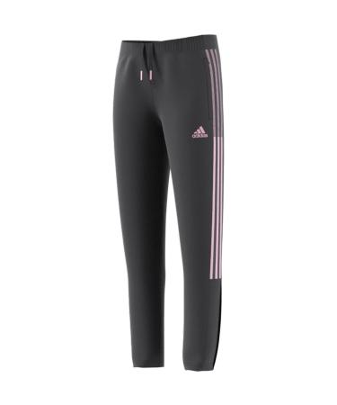 adidas Girls' Tiro Track Pants, Grey Six/Clear Pink, Medium
