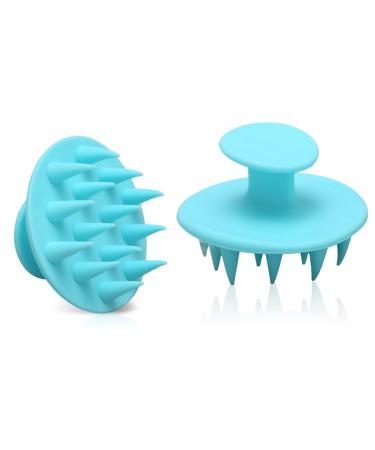 Scalp massage shampoo brush 2 pieces of silicone head skin scrubber for wet dry hair with soft silicone bristles scalp-scrubber peel to remove dandruff