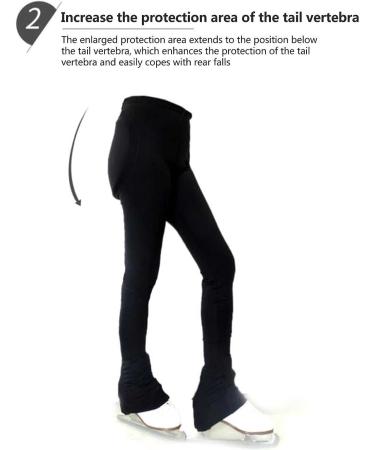 Adult Child Skating Leggings with Skirt & Hip Protection | Figure Skating Pants with Removable Pads - Black | 3XL - Buy Online on GoSupps.com