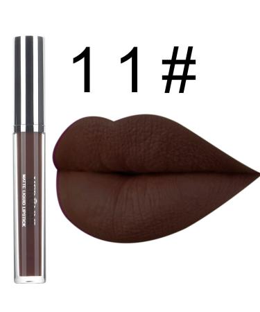Kisshine Matte Brown Lip Gloss - Long Lasting Liquid Lipstick for Women and Girls | Waterproof Velvet Lip Glaze (Brown 11#) - Buy Online on GoSupps.com