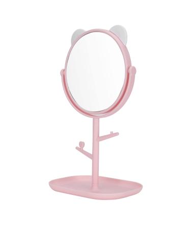 Makeup Mirror with Storage Tray Adjustable Vanity Mirror Innovative Design Cat Ears (Mickey Ears White)