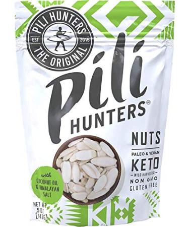 Pili Hunters Coconut Oil & Himalayan Salt Pili Nuts - Keto Snacks for Low Carb Energy - Gluten Free & No Sugar Added Superfood - As Seen on Shark Tank 5 Ounce (Pack of 1)