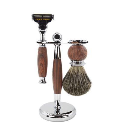 BGGIWY Razor brush for men fashionable hair removal cleaning frasier brush holder shaving brush set with metal handle for men simply 9.5x15cm silver