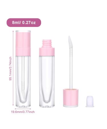 10Pcs CAIYA 8ml Empty Lip Gloss Tubes with Rubber Stoppers - Pink - DIY Lip Balm Bottles for Beauty Makeup - Buy Online on GoSupps.com