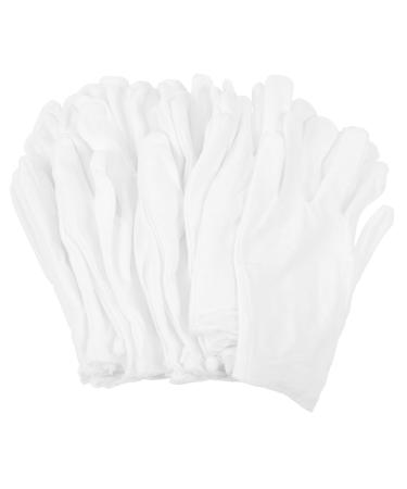 Ipetboom 12 Pairs Washable Cotton Gloves Sleep Gloves Jewelry Inspection Gloves Womens Glives Ladies Watches Working Gloves Shoelace Charms Womans Elastic Cotton Gloves Thicken Coin White 21x11x7cm