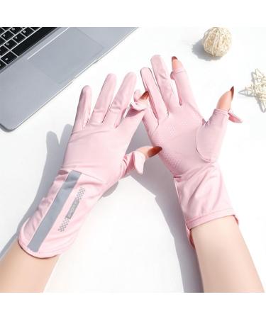 Porupael Women's UV Sun Protection Full Finger Touchscreen Gloves - Slipproof Summer Bicycle Golf and Fishing Gear in Pink - Buy Online on GoSupps.com