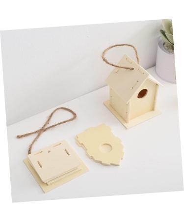 Unomor 2-Station DIY Wooden Bird Nest & House for Little Birds - Unfinished Birdhouses for Crafting - Buy Online on GoSupps.com