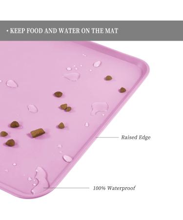Reopet Silicone Feed Mats for Pets - Waterproof Dog & Cat Space Mats with Elevated Edges - Barbell Mats - 60 x 40 cm (1-Pack) - Plum Color - Buy Online on GoSupps.com
