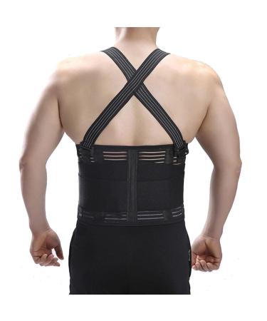 Buy Lumbar Back Support Belt | Posture Corrector with Adjustable Suspenders | Pain Relief Brace for Men & Women | Heavy Lift Work Support Corset (Black M - Buy Online on GoSupps.com
