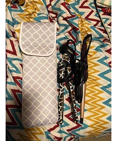 ALLENLIFE Women's Heat Resistant Neoprene Curling Iron Holder - Grey Chevron Travel Storage Bag - Buy Online on GoSupps.com