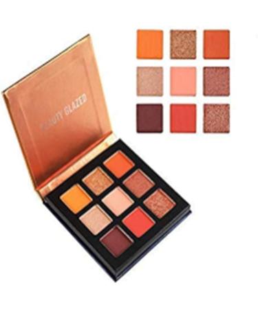 Beauty Glazed 9 Colors Eyeshadow Matte Shimmer Glitter Eye Shadow Palette Natural Waterproof Long Lasting Pigmented Eyeshadow Powder Cosmetics #02 Vibrant Orange - Buy Online on GoSupps.com