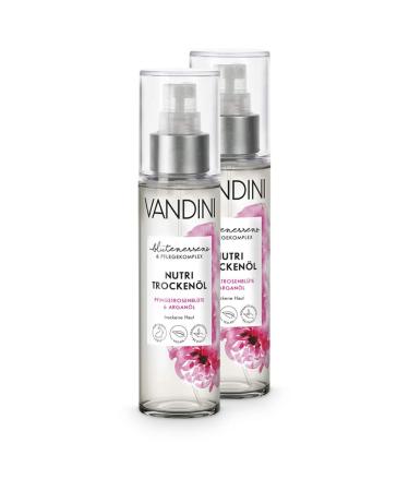 Vandini Nutri dry oil spray with peony flower & argan oil - body oil women for dry skin - vegan body oil without silicones parabens & mineral oil - body oil for women (2x 100 ml) 2 pieces