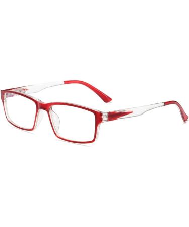 Buy IYNWBJTS 2823 Finished Myopia Glasses 100 to 600 Degrees | Red Transparent Eyewear for Clear Vision - Buy Online on GoSupps.com