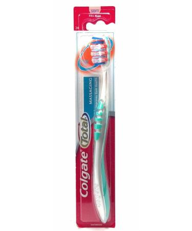 Colgate Total Massaging Toothbrush Improves Gum Health with Pro Tip Comes in Random Colors Soft Full Head for Expert Plaque Removal (1 Each)