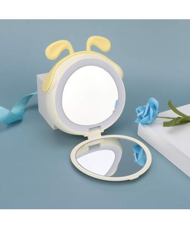 HURRISE Lighted Mirror Lightweight Mirror with Lights Travel Mirror 3000mAh USB Power Bank Compact Mirrors Travel Use for Home Use Touch Up Daily Use (Yellow) - Buy Online on GoSupps.com
