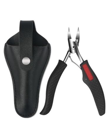 Feet Toenail Clippers Professional Thick Ingrown Toe Nail Clippers for Men Seniors Pedicure Clippers Toenail Cutters Nail Tools (Color : Black with Bag)