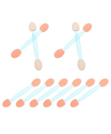 FOYTOKI 100pcs Double Ended Eyeshadow Brush Sponge Brush Dual-side Cosmetic Applicator Cosmetic Tool Eyeshadow Makeup Tool Eyeshadow Stick Tipped Oval Makeup Tool Makeup Brush 6.5x1.3cm Blue