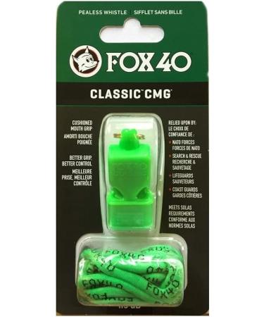 Fox 40 Classic CMG 3-Chamber Pealess Whistle w/Lanyard - Green | Buy Online - Buy Online on GoSupps.com