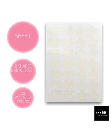 Buy Hydrocolloid Acne Pimple Patches - Heart & Star Shapes 28 Count | Fast Acne Treatment Conceals & Reduces Breakouts - Buy Online on GoSupps.com