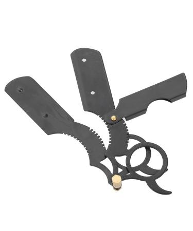 Stainless Steel Folding Razor for Men | Durable Facial Grooming Tool - Black - Buy Online on GoSupps.com