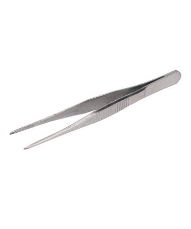 Tweezers Tool Portable Erosion Resistant Stainless Steel Tip Tweezers with Serrated Edge Easy to Clean for Watch Repair Bag (Straight Tip)