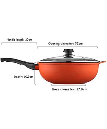 DameCo Wok Smokeless Pan Cookware Fry Pan Cookware 32cm Steamer for Frying Eggs Steak Pizza Nonstick Metal Utensil Saucepan with Lid Safe Frying Pan Frying Pan Interesting - Buy Online on GoSupps.com