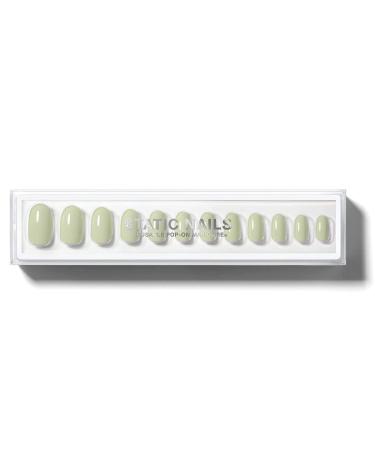 Static Nails Reusable Pop-On Manicure Set  Non-Damaging Glue-On Nails (Serene Round) - False Nails with Static Nail Glue  Nail Set  Fake Acrylic Press On Nails