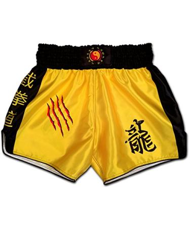 Muay Thai Shorts Jeet Kune Do JKD Wing Chun Tsun Kung Fu Dragon Boxing Trunks Kickboxing Thaiboxing MMA X-Large