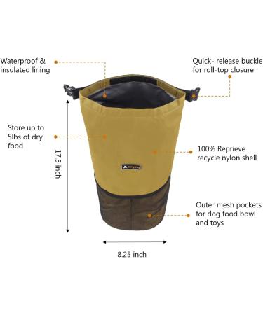 OllyDog Kibble Carrier & Travel Bowl in Amber Green | Dog Food Container for Travel, Hiking, Camping | Convenient Dog Accessories - Buy Online on GoSupps.com