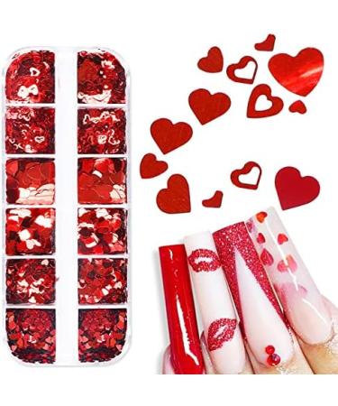 JMEOWIO Red Heart Nail Glitter - Valentine's Day Nail Art Accessories for Women & Girls | Shop Internationally! - Buy Online on GoSupps.com