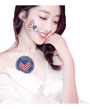 Mocossmy 4th of July Temporary Tattoos for Kids - 20 Sheets American Flag Patriotic Face Decals and Body Stickers for Independence Day Celebration - Buy Online on GoSupps.com