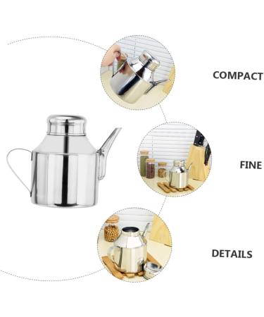 Milisten 2pcs Sauce Pot Olive Oil Cruet Kitchen Oil Soy Sauce Bottle Oil Drip Dispenser Oil Vinegar Cruet Bottle Household Vinegar Bottle Olive Oil Pourer Water Bottle Stainless Steel Metal 18.5X14.5X11CMx2pcs Silverx2pcs - Buy Online on GoSupps.com