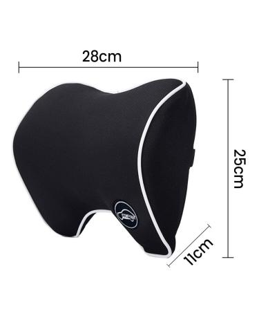 Auto Neck Pillow for Driving | Memory Foam Car Headrest Support | Travel Sleeping Pillow - Black - Buy Online on GoSupps.com